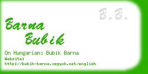 barna bubik business card